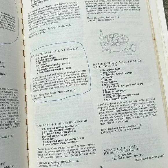 Vintage Our Favorite Casseroles Cookbook Recipes Home Ec Teachers Cookbook 1969 - Picture 10 of 12